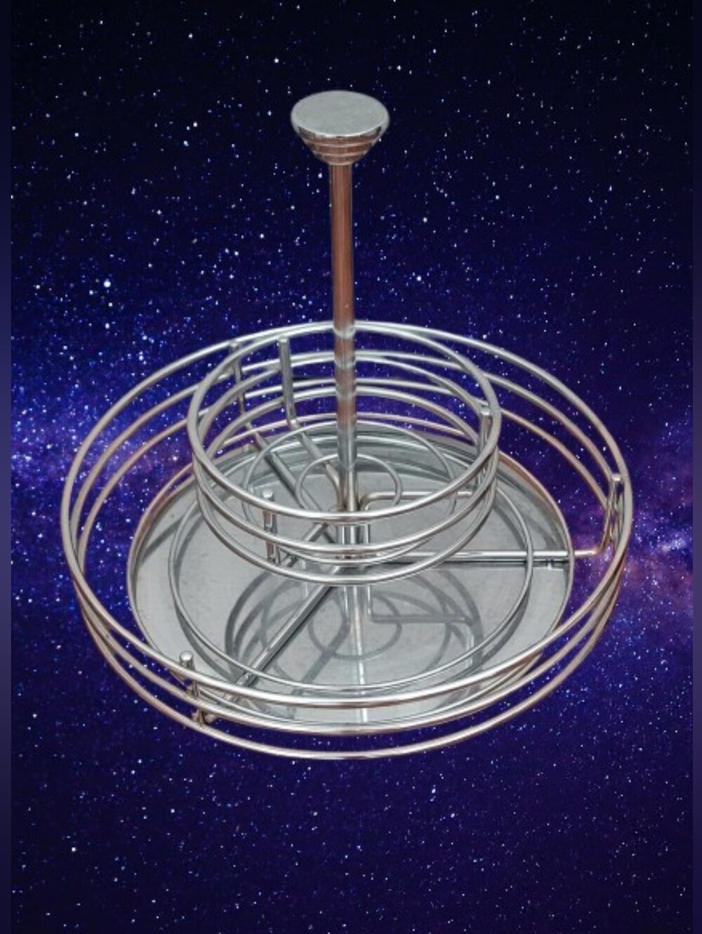Crate & Barrel Tiered Revolving Metal Spice Rack, Round, 409-472